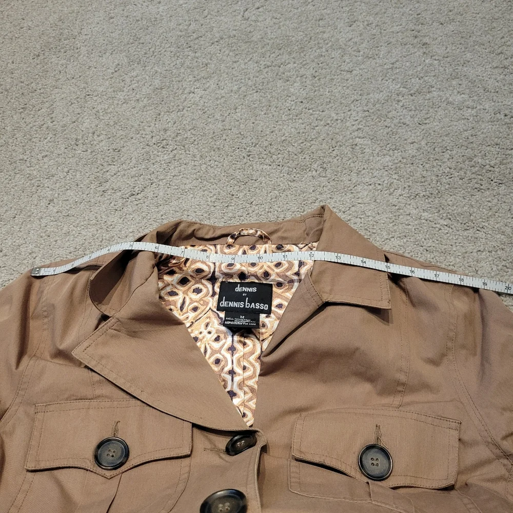 Dennis Basso Tan Belted Trench Coat Utility